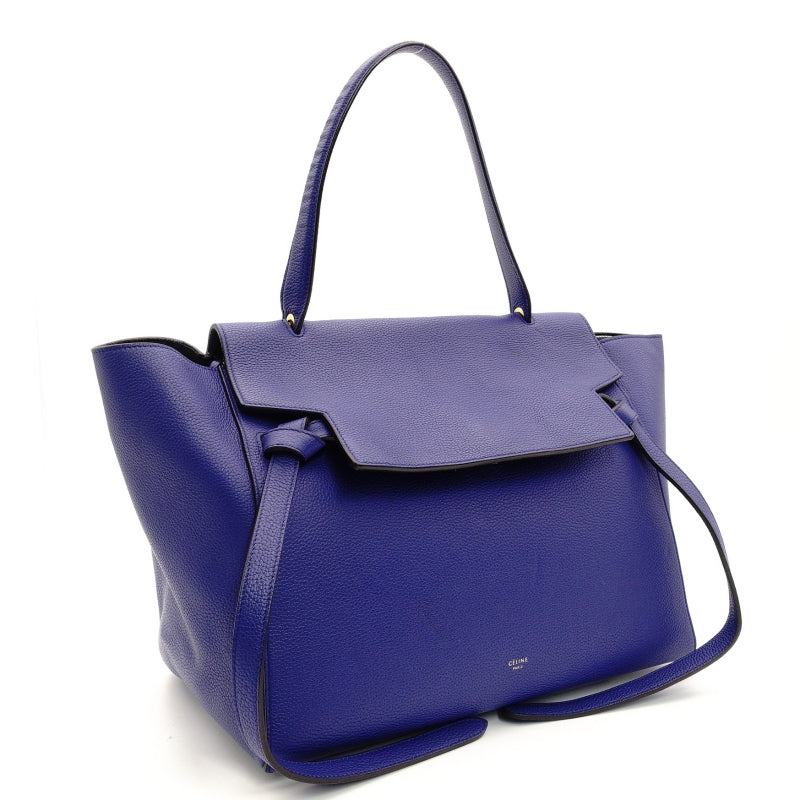 Celine Belt Bag Handbag Blue Leather Women's 7-8-035