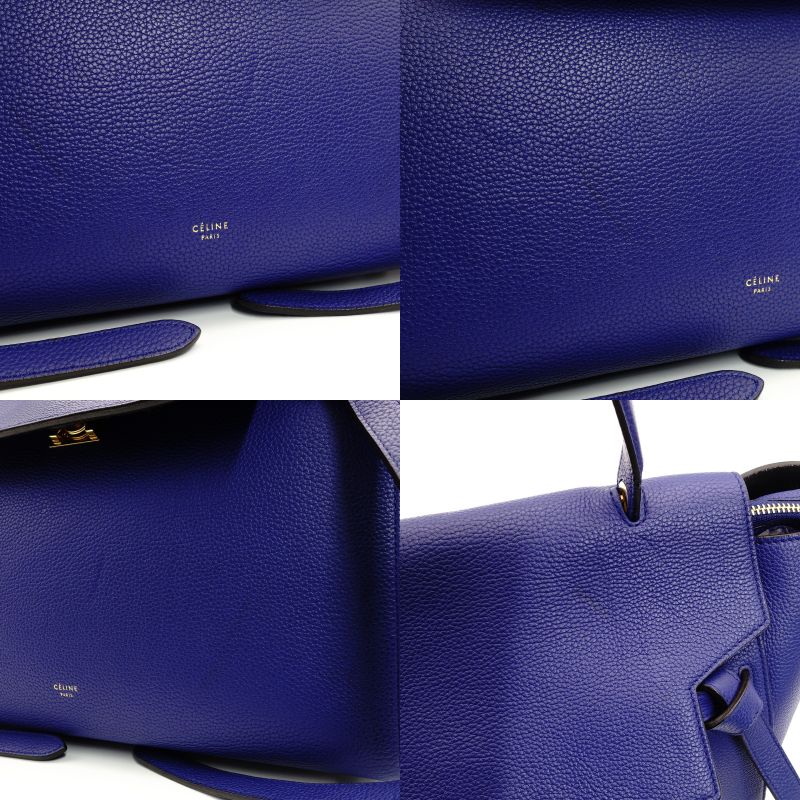 Celine Belt Bag Handbag Blue Leather Women's 7-8-035