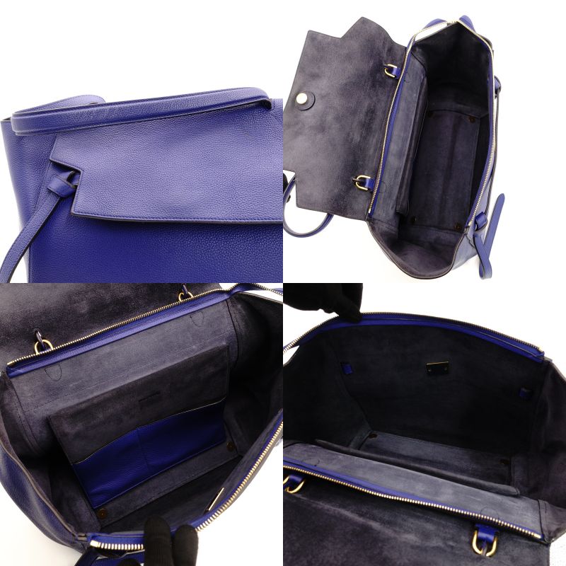 Celine Belt Bag Handbag Blue Leather Women's 7-8-035