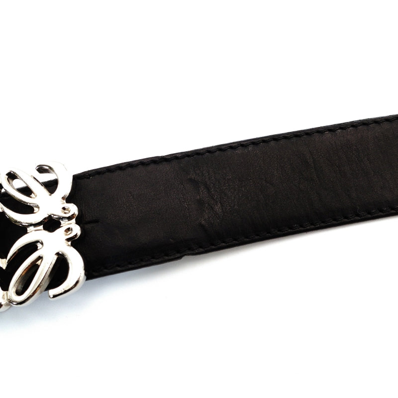 LOEWE Belt Anagram Logo Leather Reversible Black Brown Size 85/34 7-8-048
