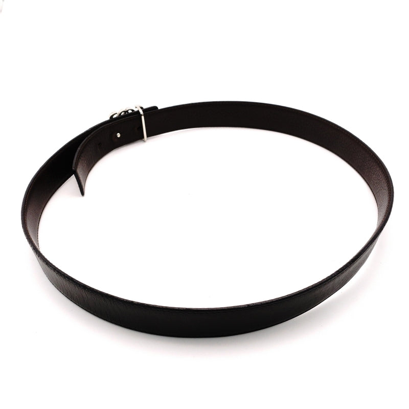 LOEWE Belt Anagram Logo Leather Reversible Black Brown Size 85/34 7-8-048