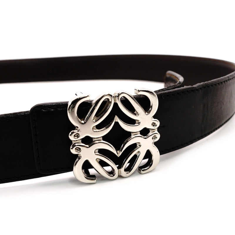 LOEWE Belt Anagram Logo Leather Reversible Black Brown Size 85/34 7-8-048