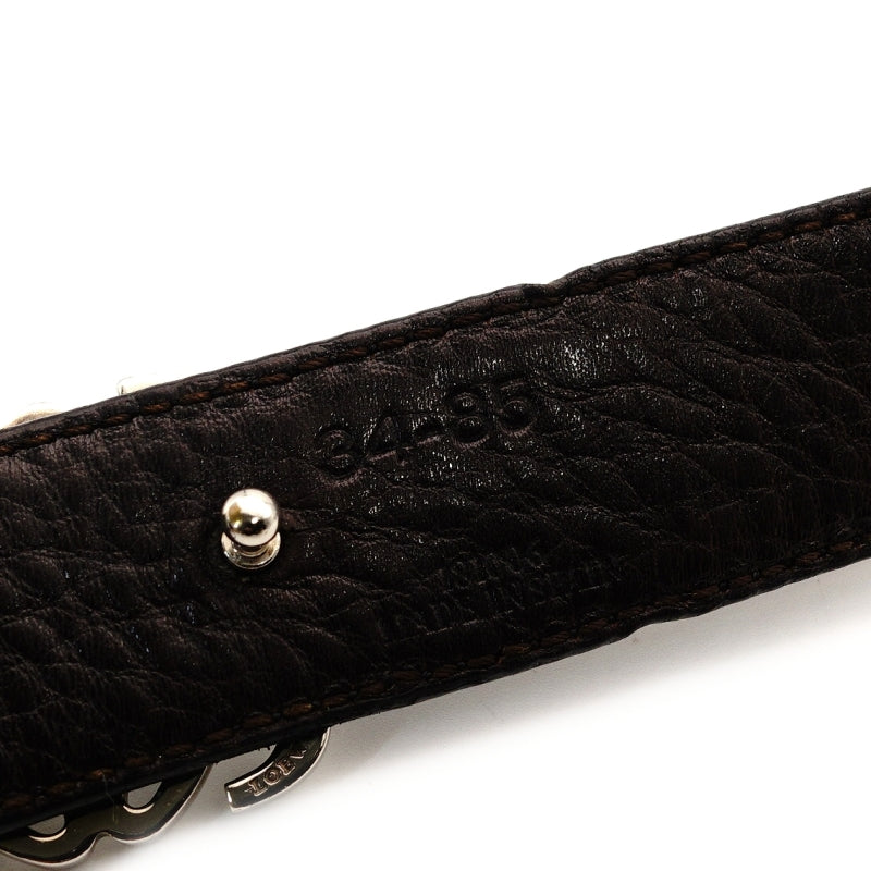 LOEWE Belt Anagram Logo Leather Reversible Black Brown Size 85/34 7-8-048