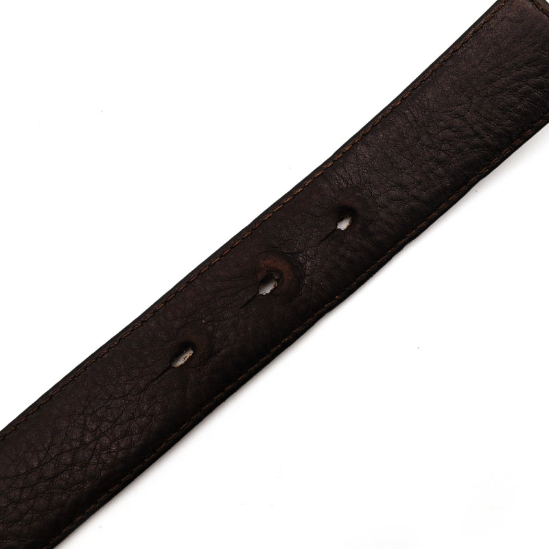 LOEWE Belt Anagram Logo Leather Reversible Black Brown Size 85/34 7-8-048