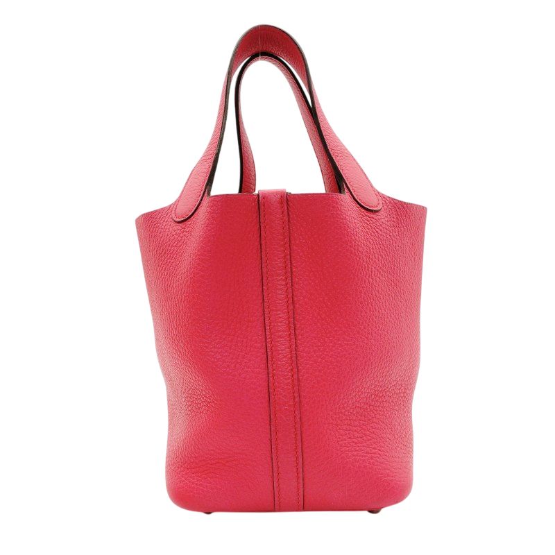 Hermes Picotin Lock PM Pink-Toned Taurillon Clemence Leather A-Stamped Handbag with Box 7-8-081