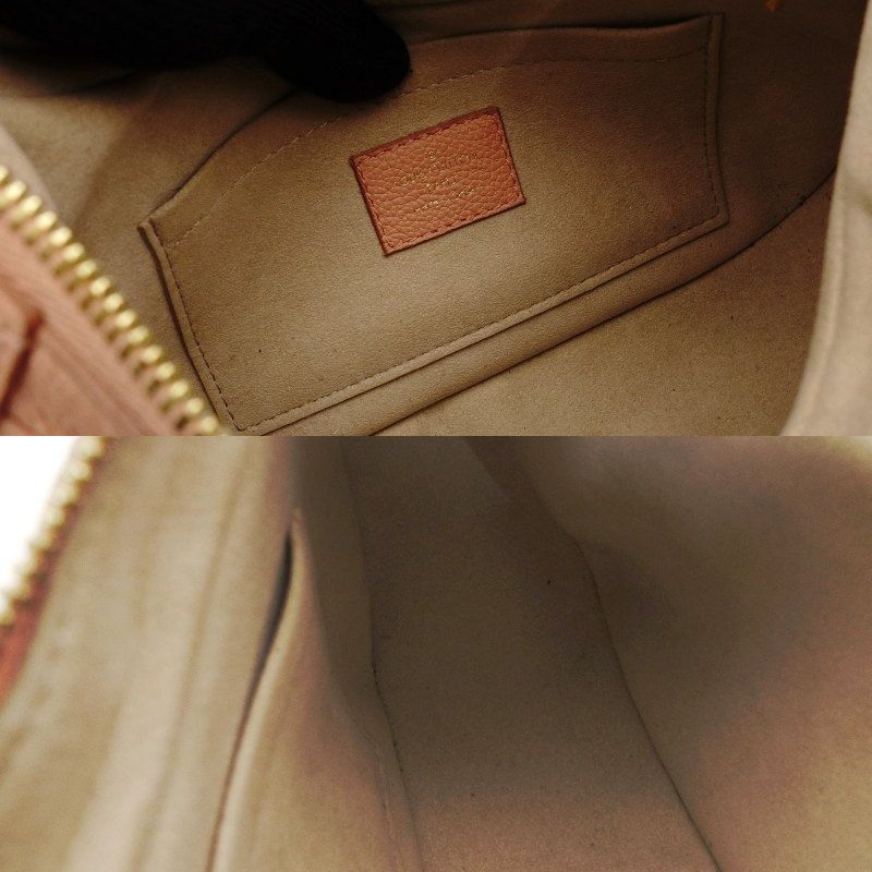 Louis Vuitton Monogram Implant Baguette Shoulder Bag Pink Leather 2-Way 7-8-151