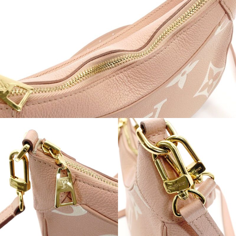 Louis Vuitton Monogram Implant Baguette Shoulder Bag Pink Leather 2-Way 7-8-151