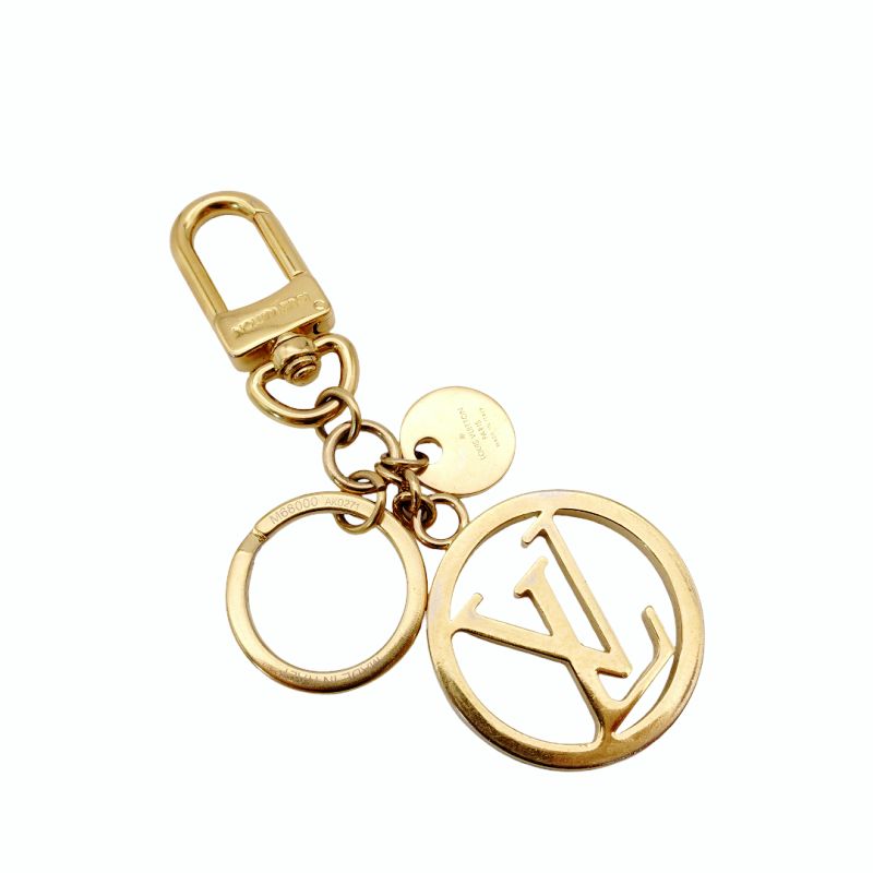 LOUIS VUITTON Key Chain Gold LV Logo Key Charm Key Holder M68000 7-8-166