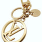 LOUIS VUITTON Key Chain Gold LV Logo Key Charm Key Holder M68000 7-8-166