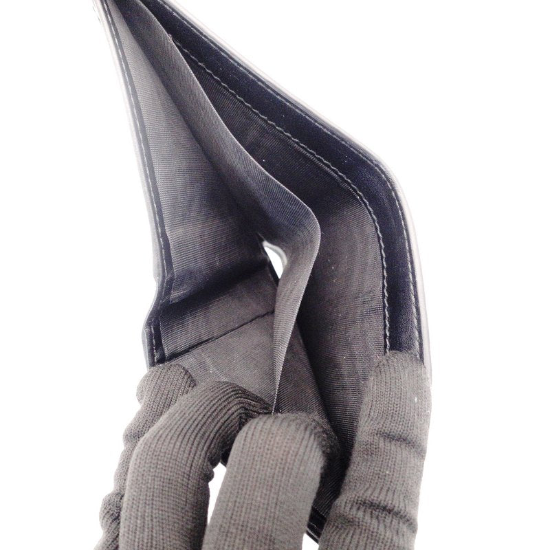 GUCCI Interlocking Folding Wallet Black Men's Logo Black Wallet Leather 7-8-190