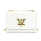 LOUIS VUITTON Epi Twist MM White Leather Shoulder Bag White M21111 Chain 7-8-237