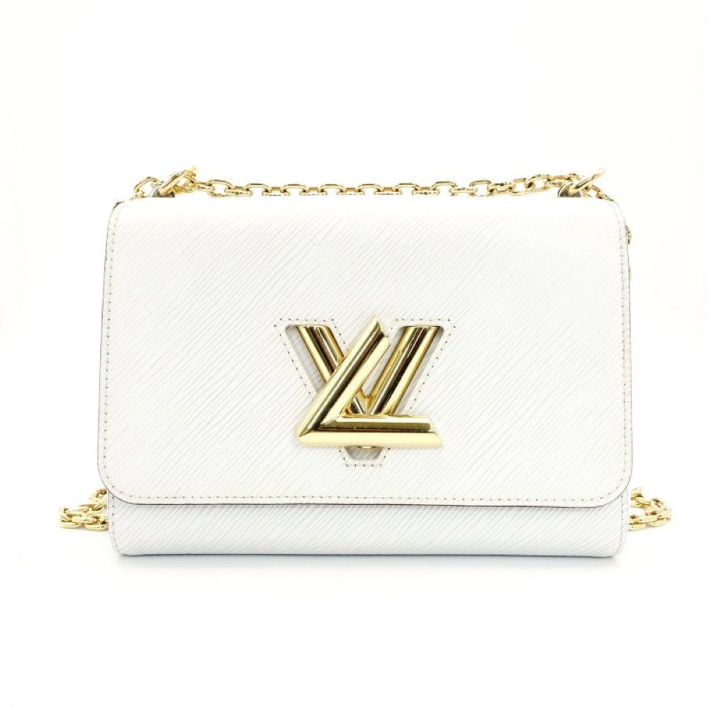 LOUIS VUITTON Epi Twist MM White Leather Shoulder Bag White M21111 Chain 7-8-237