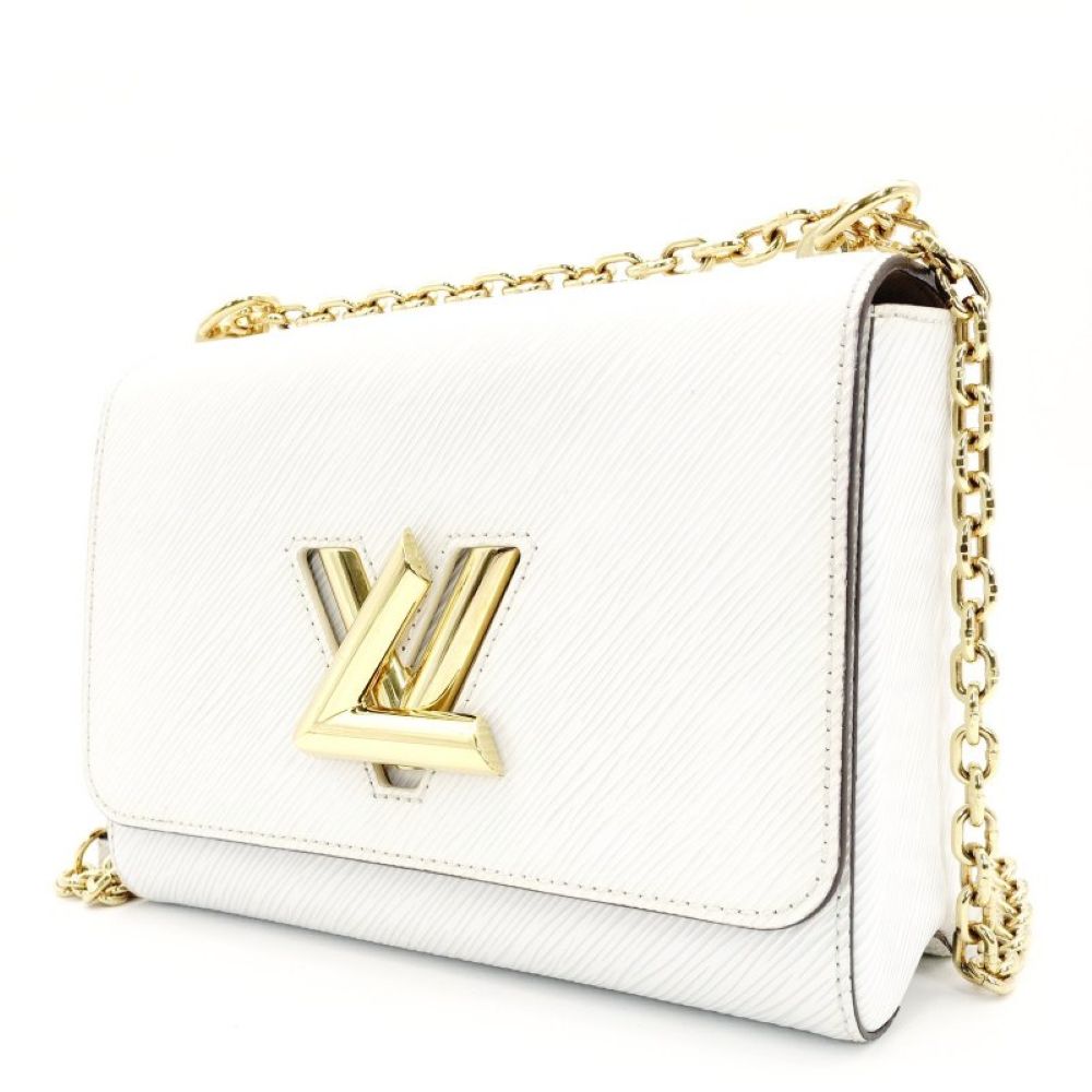 LOUIS VUITTON Epi Twist MM White Leather Shoulder Bag White M21111 Chain 7-8-237