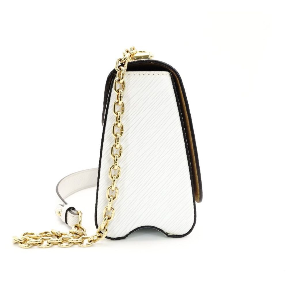 LOUIS VUITTON Epi Twist MM White Leather Shoulder Bag White M21111 Chain 7-8-237