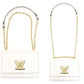 LOUIS VUITTON Epi Twist MM White Leather Shoulder Bag White M21111 Chain 7-8-237