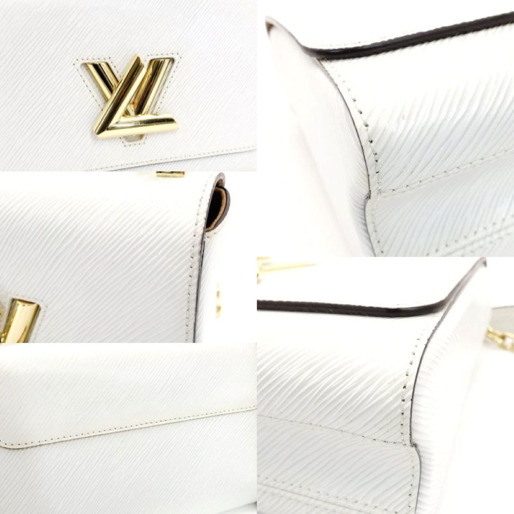 LOUIS VUITTON Epi Twist MM White Leather Shoulder Bag White M21111 Chain 7-8-237