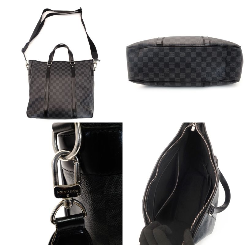 LOUIS VUITTON Tadao N51192 Damier Graphite Tote Bag 2-Way Gray Men's 7-8-247