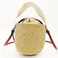 CHOLE Woody Small Baguette Bag Drawstring Shoulder Bag Raffia Straw Material Beige Logo 7-8-262