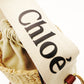 CHOLE Woody Small Baguette Bag Drawstring Shoulder Bag Raffia Straw Material Beige Logo 7-8-262