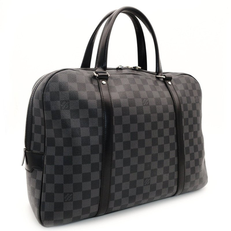 Louis Vuitton Business Bag Damier Graphite Gray PVC Leather Second Bag 7-8-334