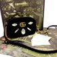 GUCCI GG Marmont Shoulder Bag Velour Black Crossbody Black GG Logo 7-8-361