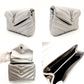 Saint Laurent Lulu Shoulder Bag Silver Leather YSL Logo With Box 7-8-381