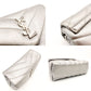 Saint Laurent Lulu Shoulder Bag Silver Leather YSL Logo With Box 7-8-381