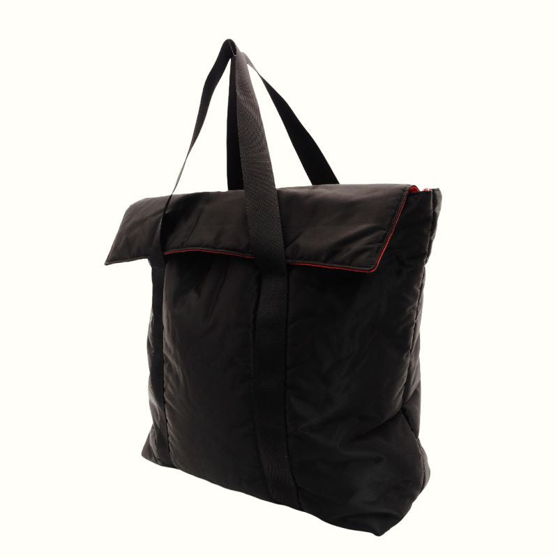 Unused Comme des Garçons Black Nylon Tote Bag Large Size Solid Color 7-8-411