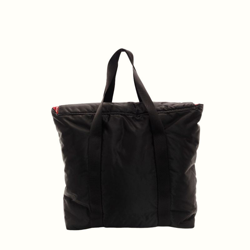 Unused Comme des Garçons Black Nylon Tote Bag Large Size Solid Color 7-8-411