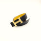 HERMES Belt Reversible Navy × Yellow Leather Size 65 Gold Hardware 7-8-420