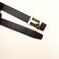 HERMES Belt Reversible Navy × Yellow Leather Size 65 Gold Hardware 7-8-420