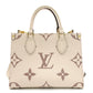 LOUIS VUITTON Implant OTG On the Go PM Handbag Leather Beige × Brown 2-Way Shoulder 7-8-514