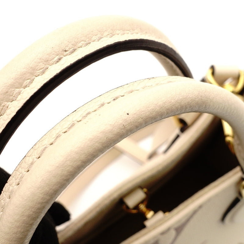 LOUIS VUITTON Implant OTG On the Go PM Handbag Leather Beige × Brown 2-Way Shoulder 7-8-514