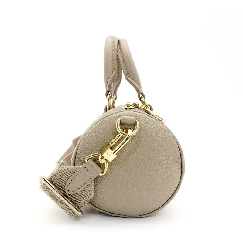 LOUIS VUITTON Monogram Implant Nano Speedy Shoulder Bag Leather Beige Crossbody 7-8-516