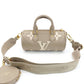 LOUIS VUITTON Monogram Implant Nano Speedy Shoulder Bag Leather Beige Crossbody 7-8-516