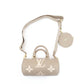 LOUIS VUITTON Monogram Implant Nano Speedy Shoulder Bag Leather Beige Crossbody 7-8-516