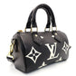 LOUIS VUITTON Monogram Implant Nano Speedy Shoulder Bag Leather Black Crossbody 7-8-553