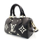 LOUIS VUITTON Monogram Implant Nano Speedy Shoulder Bag Leather Black Crossbody 7-8-553