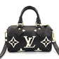 LOUIS VUITTON Monogram Implant Nano Speedy Shoulder Bag Leather Black Crossbody 7-8-553