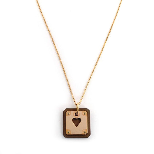 Unused Hermès As de Coeur Pink Gold Necklace with Heart Z Marking, Box Included 7-8-568
