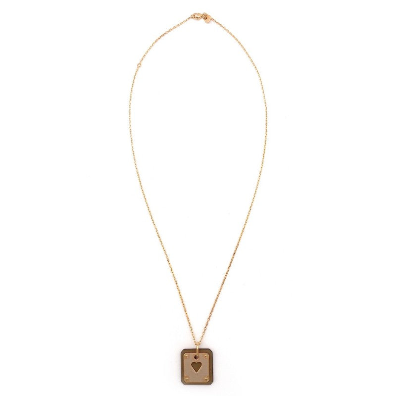 Unused Hermès As de Coeur Pink Gold Necklace with Heart Z Marking, Box Included 7-8-568