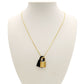 Hermes O'Kelly PM Necklace Gold × Black Leather Black 7-8-569
