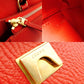 Celine Belt Bag Handbag Red × Beige 2-Way Leather Shoulder Bag 7-8-594