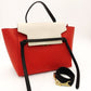 Celine Belt Bag Handbag Red × Beige 2-Way Leather Shoulder Bag 7-8-594