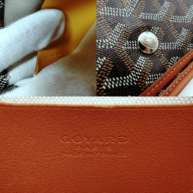 GOYARD Plume Shoulder Bag PVC Leather Brown × Black Crossbody 7-8-596