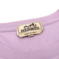 HERMES Men's T-Shirt XL Size Purple Leather Patch 100% Cotton 7-8-603