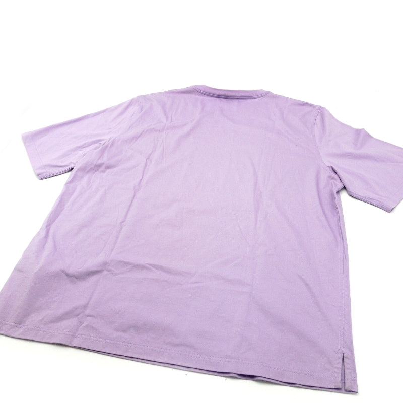 HERMES Men's T-Shirt XL Size Purple Leather Patch 100% Cotton 7-8-603