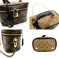LOUIS VUITTON Monogram Reverse Vanity Bag 2-Way Brown-Tone Leather PVC 7-8-646