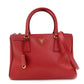PRADA Leather Galleria 2-Way Crossbody Bag, Red, Gold Hardware, 7-8-678