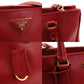PRADA Leather Galleria 2-Way Crossbody Bag, Red, Gold Hardware, 7-8-678